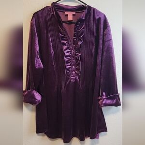 Elegant Purple Velvet Blouse